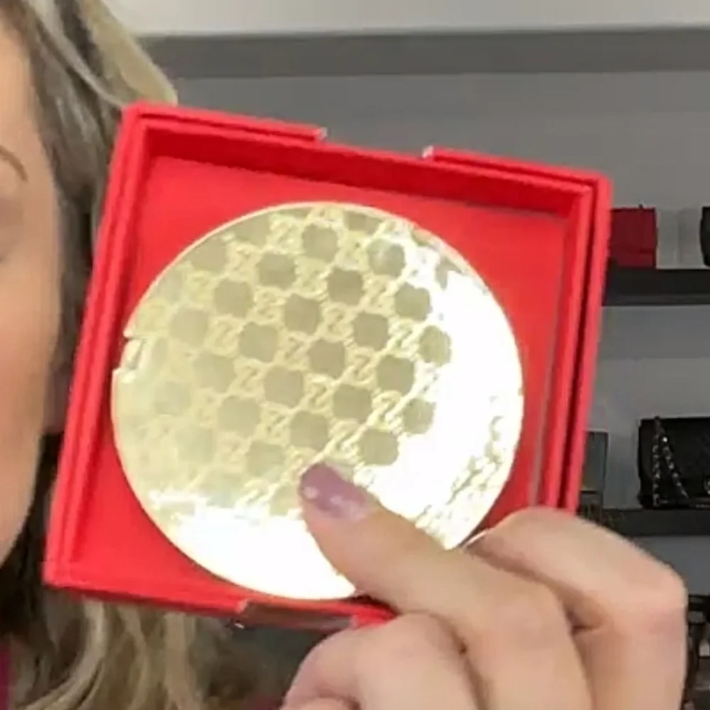 Gucci Gold Metallic Leather Compact NEW